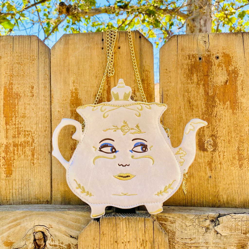 Danielle Nicole White & Gold Teapot Crossbody Bag
